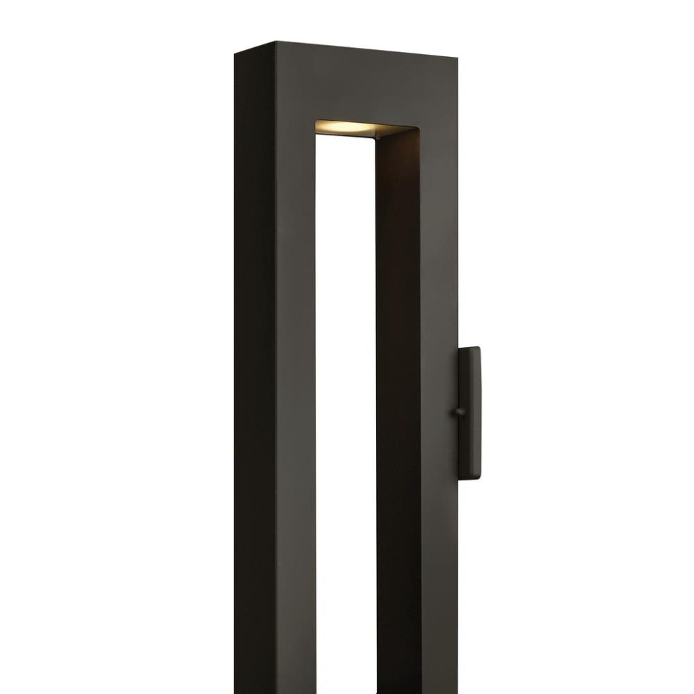 Hinkley Lighting-1644SK-LL-Atlantis - 7.5 Inch 2 Light Large Outdoor Wall Lantern Satin Black MR16 Bi-Pin Bronze Finish with Etched Glass