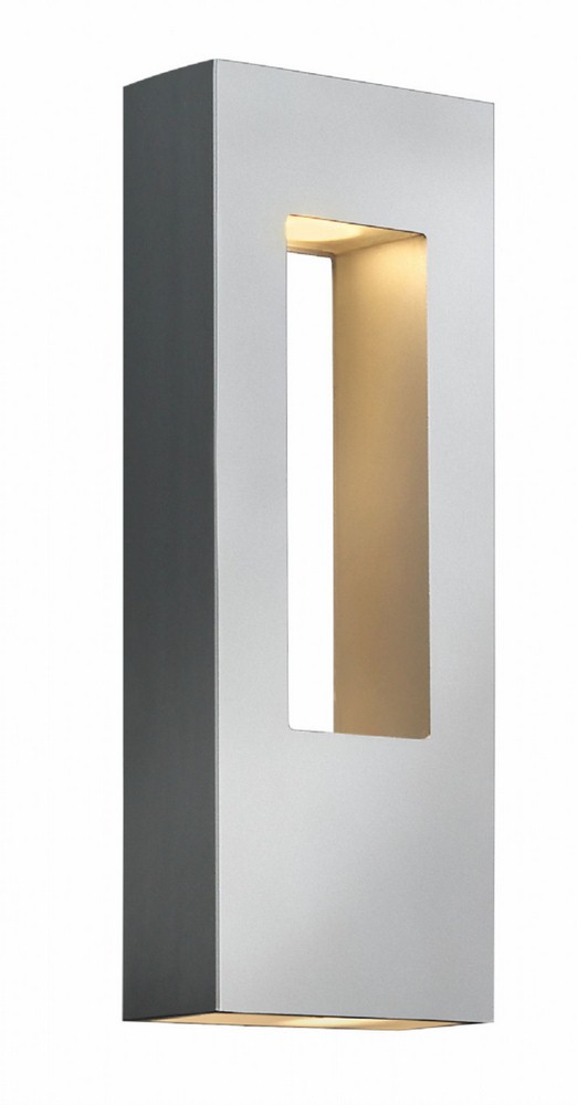 Hinkley Lighting-1648TT-LL-Atlantis - 2 Light Medium Outdoor Wall Lantern in Modern Style - 6 Inches Wide by 16 Inches High Titanium GU10 Bronze Finish with Etched Glass