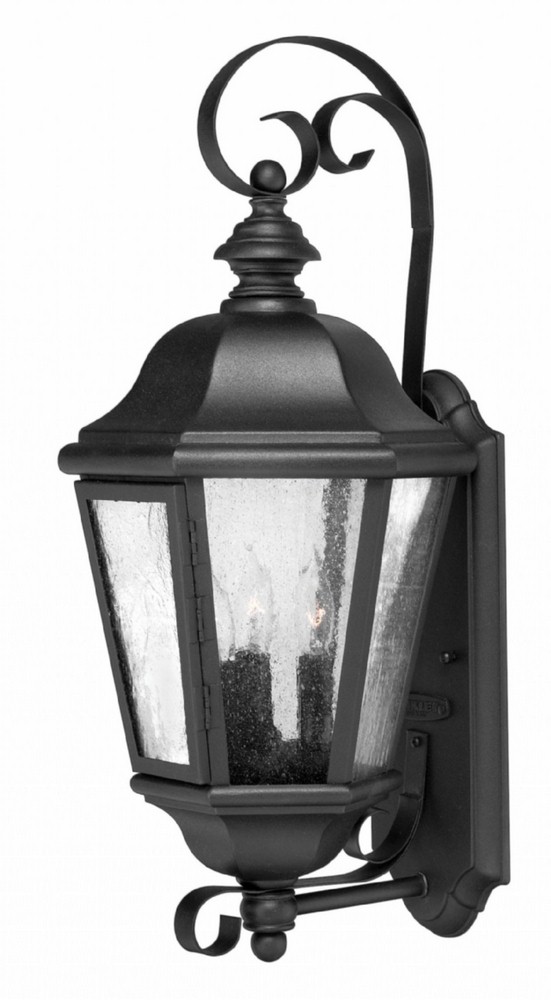 Hinkley Lighting-1670BK-LL-Edgewater - Three Light Outdoor Medium Wall Lantern 5W LED Candelabra BaseBlack Finish with Clear Seedy Glass