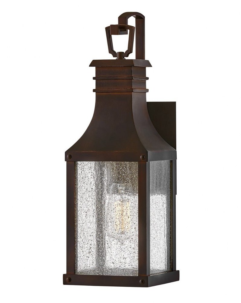 Hinkley Lighting-17460BLC-Beacon Hill - 1 Light Small Outdoor Wall Mount Lantern   Blackened Copper Finish with Clear Seedy Glass