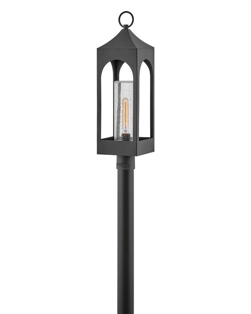 Hinkley Lighting-18081DSZ-Amina - 1 Light Large Outdoor Post Top or Pier Mount Lantern   Distressed Zinc Finish with Clear Seedy Glass