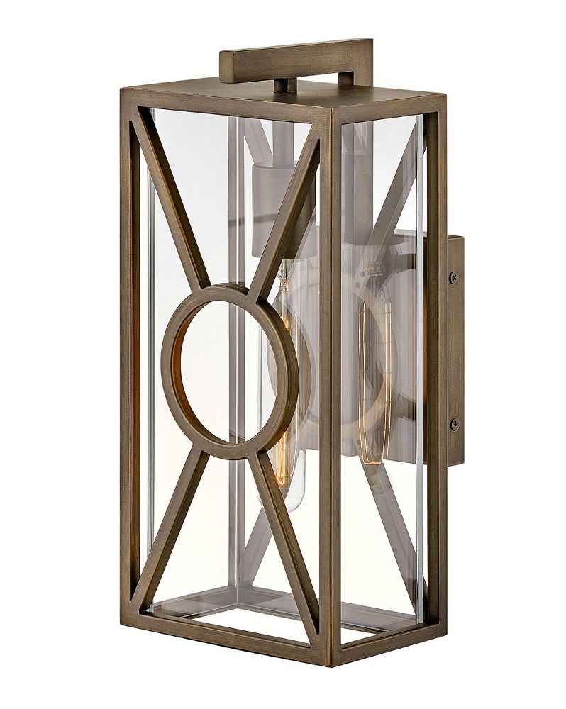 Hinkley Lighting-18370BU-Brixton - 1 Light Small Outdoor Wall Mount Lantern made with Coastal Elements for Coastal Environments Burnished Bronze  Black Finish with Clear Mitered Glass