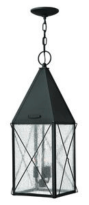 Hinkley Lighting-1842BK-York - Three Light Outdoor Hanging Lantern in Traditional Style - 9.5 Inches Wide by 24.75 Inches High   Black Finish with Clear Seedy Glass