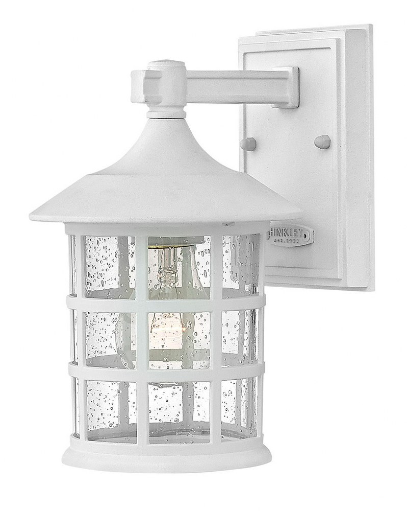 Hinkley Lighting-1860TW-Freeport Coastal Elements - 1 Light Small Outdoor Wall Lantern in Coastal Style - 6 Inches Wide by 9.25 Inches High   Textured White Finish with Clear Seedy Glass