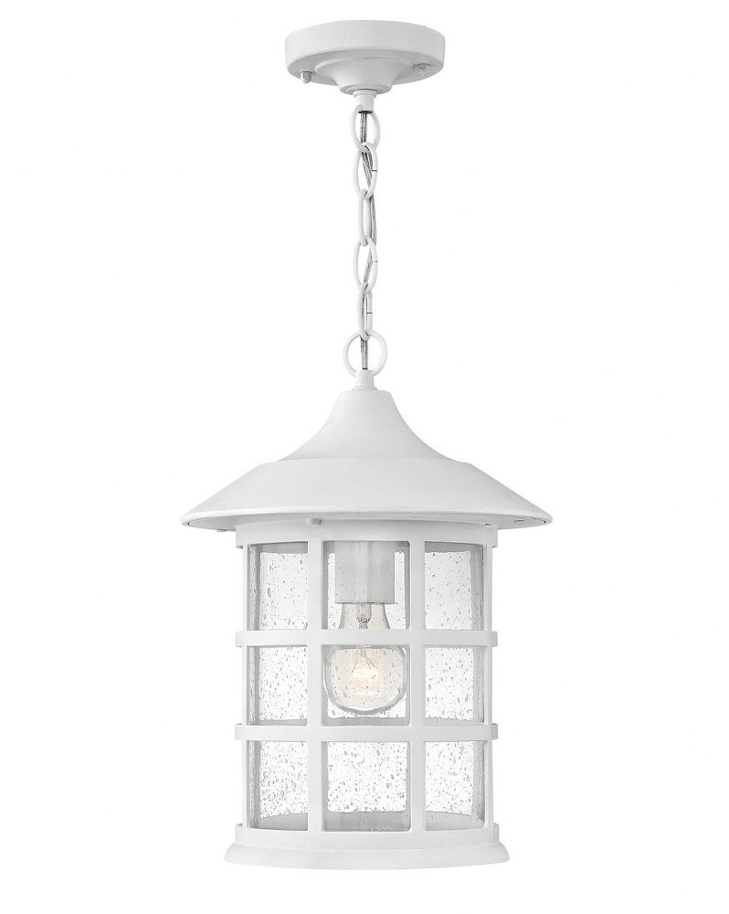 Hinkley Lighting-1862TW-Freeport Coastal Elements - 1 Light Large Outdoor Hanging Lantern in Coastal Style - 10 Inches Wide by 14 Inches High   Textured White Finish with Clear Seedy Glass