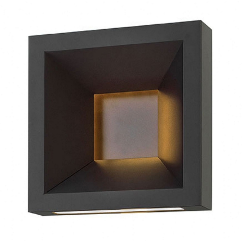 Hinkley Lighting-20300BZ-Plaza - 10 Inch 24W 1 LED Outdoor Small Wall Mount   Bronze Finish with Etched Acrylic Glass