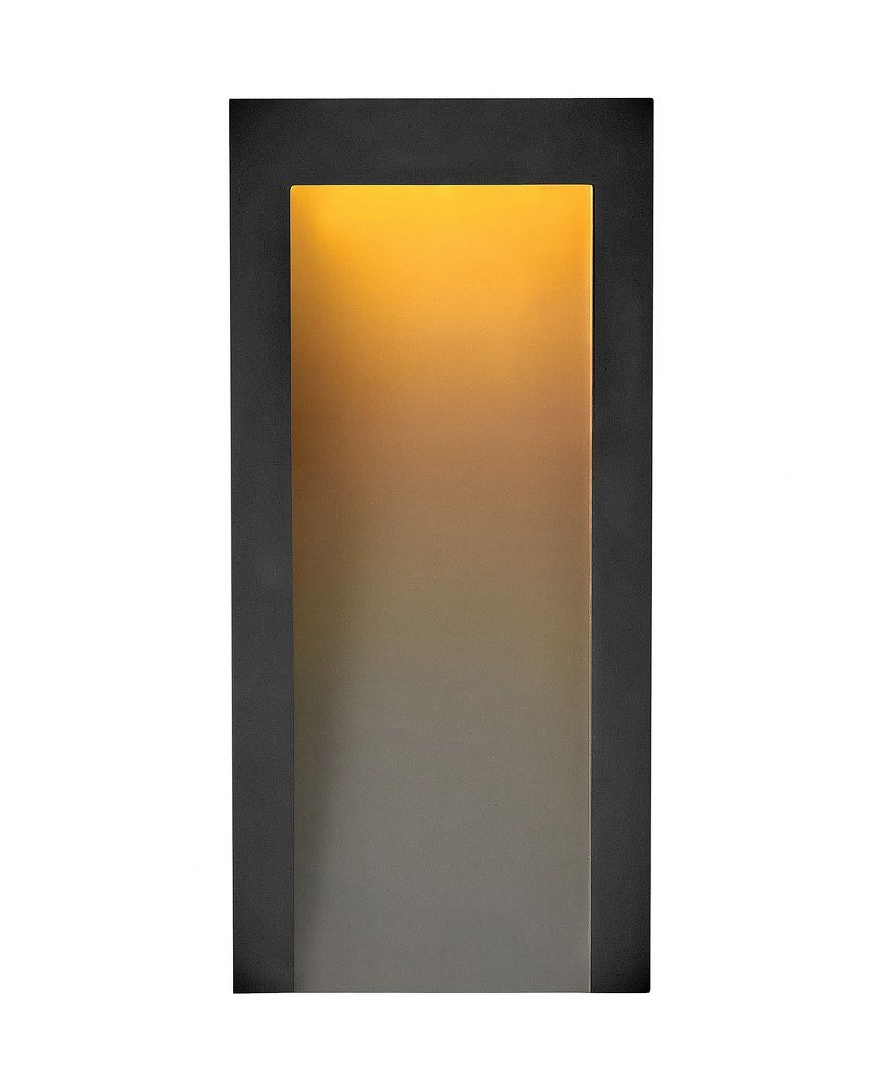 Hinkley Lighting-2144TK-Taper - 8W LED Medium Outdoor Wall Lantern in Modern Style - 7 Inches Wide by 15 Inches High Textured Black  Textured Graphite Finish with Etched Glass