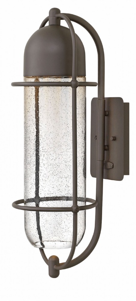 Hinkley Lighting-2384OZ-Perry - One Light Outdoor Medium Wall Mount in Transitional Coastal Style - 8 Inches Wide by 24 Inches High   Oil Rubbed Bronze Finish with Clear Seedy Glass