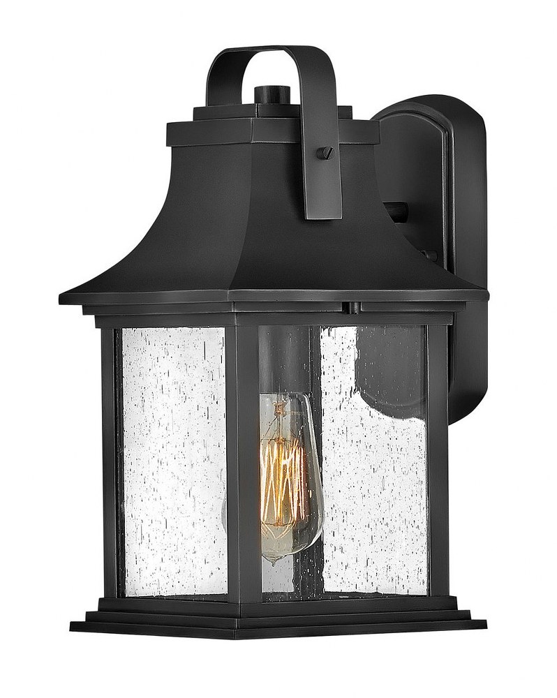 Hinkley Lighting-2390TK-Grant - 1 Light Small Outdoor Wall Lantern in Traditional Style - 7.25 Inches Wide by 13.75 Inches High Textured Black  Burnished Bronze Finish with Clear Seedy Glass