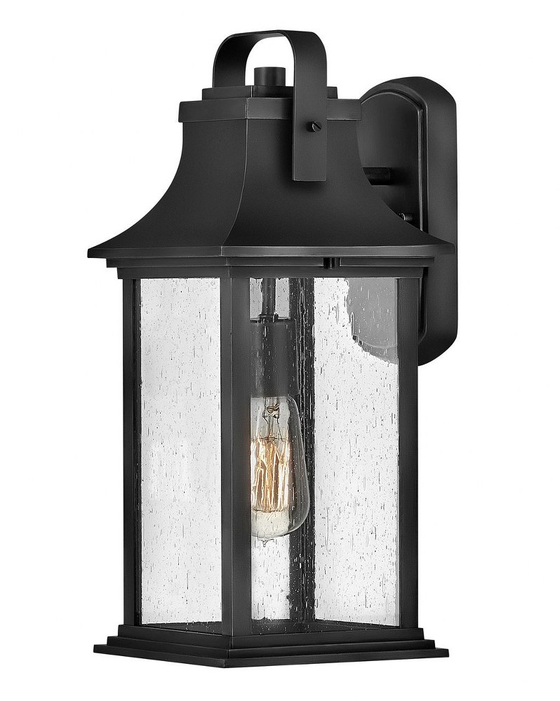 Hinkley Lighting-2394TK-Grant - 1 Light Medium Outdoor Wall Lantern Textured Black  Burnished Bronze Finish with Clear Seedy Glass