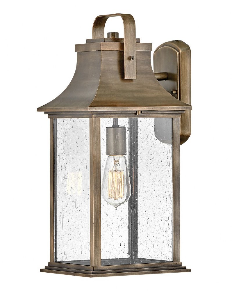 Hinkley Lighting-2395BU-Grant - 1 Light Large Outdoor Wall Lantern in Traditional Style - 8.5 Inches Wide by 19 Inches High Burnished Bronze  Burnished Bronze Finish with Clear Seedy Glass