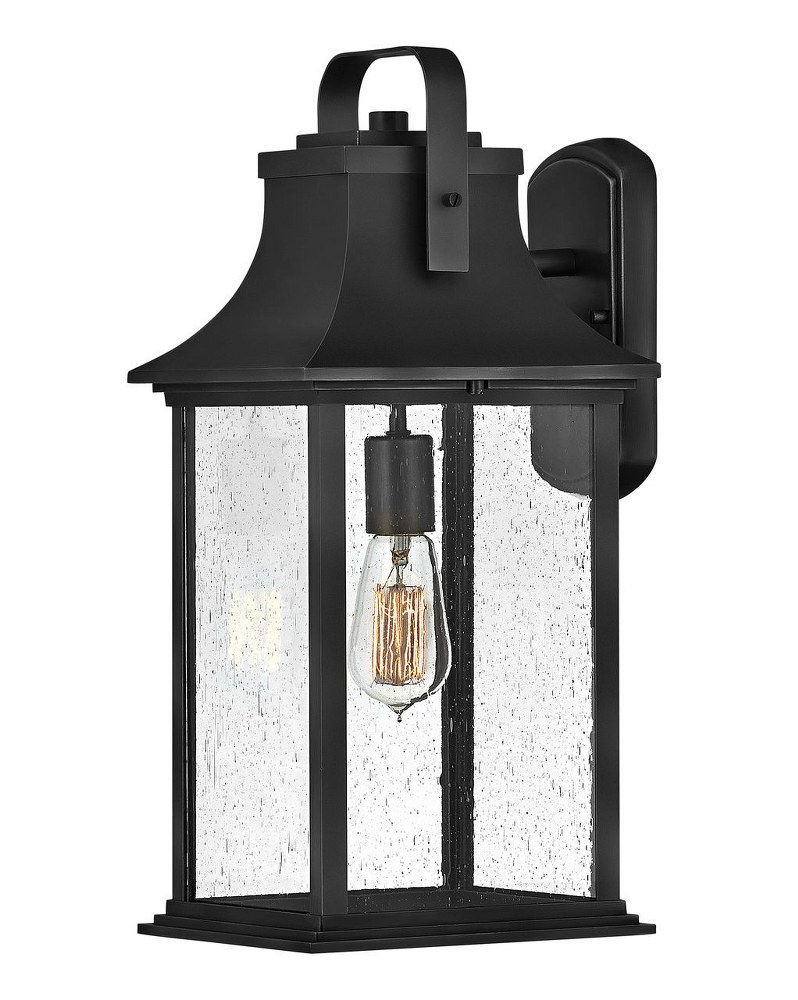 Hinkley Lighting-2395TK-Grant - 1 Light Large Outdoor Wall Lantern in Traditional Style - 8.5 Inches Wide by 19 Inches High Textured Black  Burnished Bronze Finish with Clear Seedy Glass