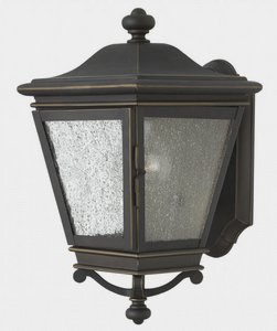 Hinkley Lighting-2460OZ-Lincoln - One Light Small Outdoor Wall Sconce in Traditional Style - 7.5 Inches Wide by 13.75 Inches High   Oil Rubbed Bronze Finish with Clear Seedy Glass