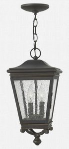Hinkley Lighting-2462OZ-Lincoln - Two Light Outdoor Hanging Lantren in Traditional Style - 8.5 Inches Wide by 16.75 Inches High   Oil Rubbed Bronze Finish with Clear Seedy Glass