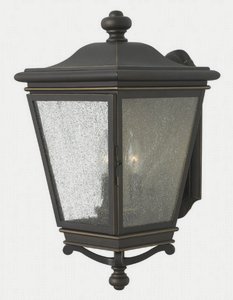 Hinkley Lighting-2465OZ-Lincoln - Three Light Large Outdoor Wall Sconce in Traditional Style - 10 Inches Wide by 19 Inches High   Oil Rubbed Bronze Finish with Clear Seedy Glass