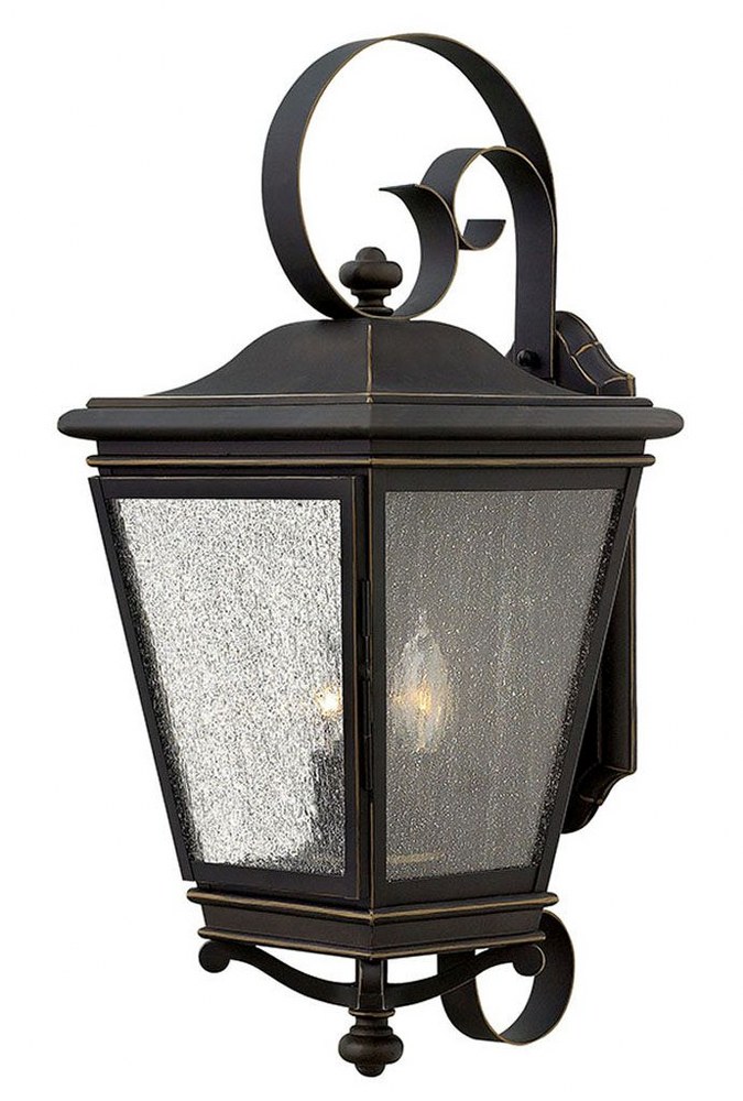 Hinkley Lighting-2468OZ-Lincoln - Outdoor Wall Lantern Cast Aluminum in Traditional Style - 10 Inches Wide by 23.25 Inches High   Oil Rubbed Bronze Finish with Clear Seedy Glass