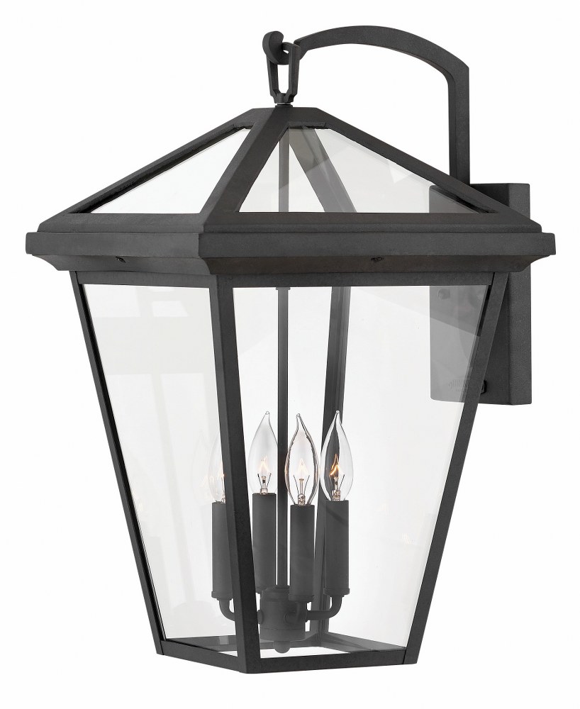 Hinkley Lighting-2568MB-LL-Alford Place - 4 Light Extra Large Outdoor Wall Lantern in Traditional Style - 14 Inches Wide by 24 Inches High LED Lamp  Museum Black Finish with Clear Glass