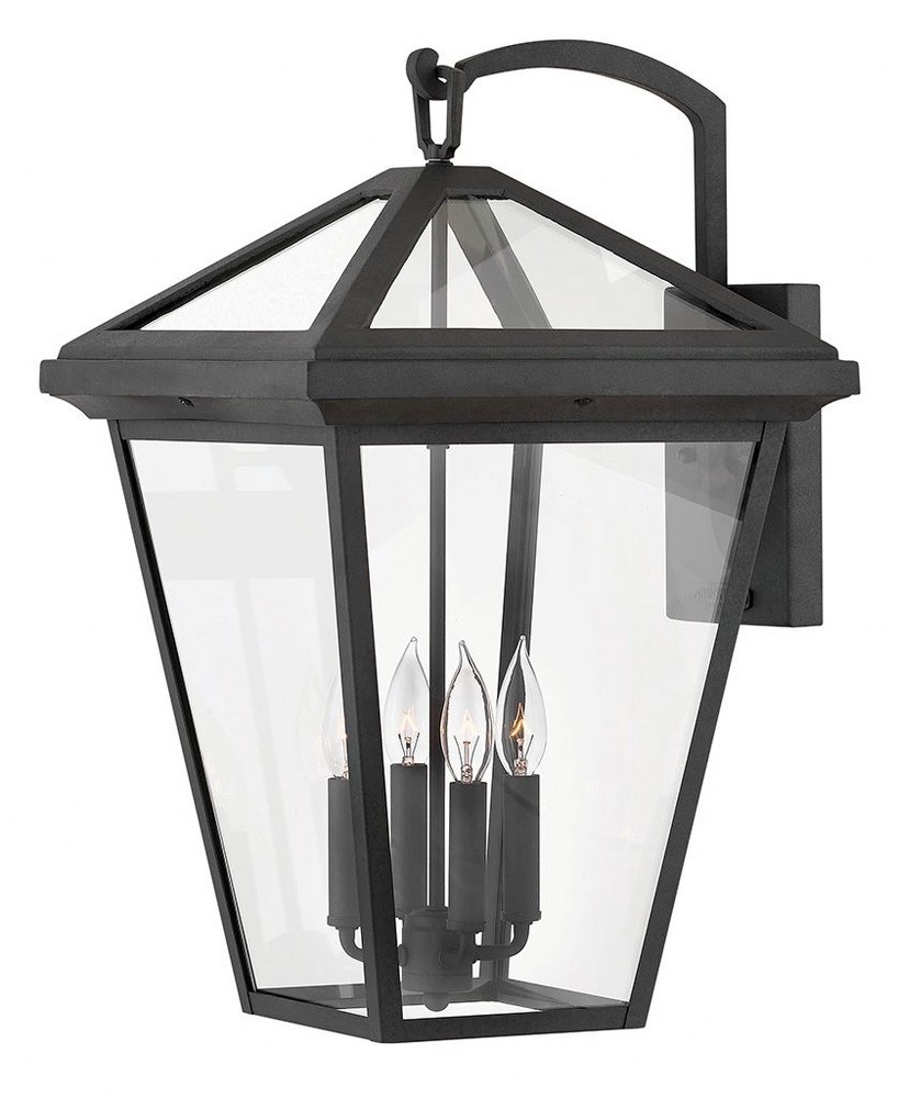 Hinkley Lighting-2568MB-Alford Place - 4 Light Extra Large Outdoor Wall Lantern in Traditional Style - 14 Inches Wide by 24 Inches High Museum Black Incandescent Oil Rubbed Bronze Finish with Clear Gl