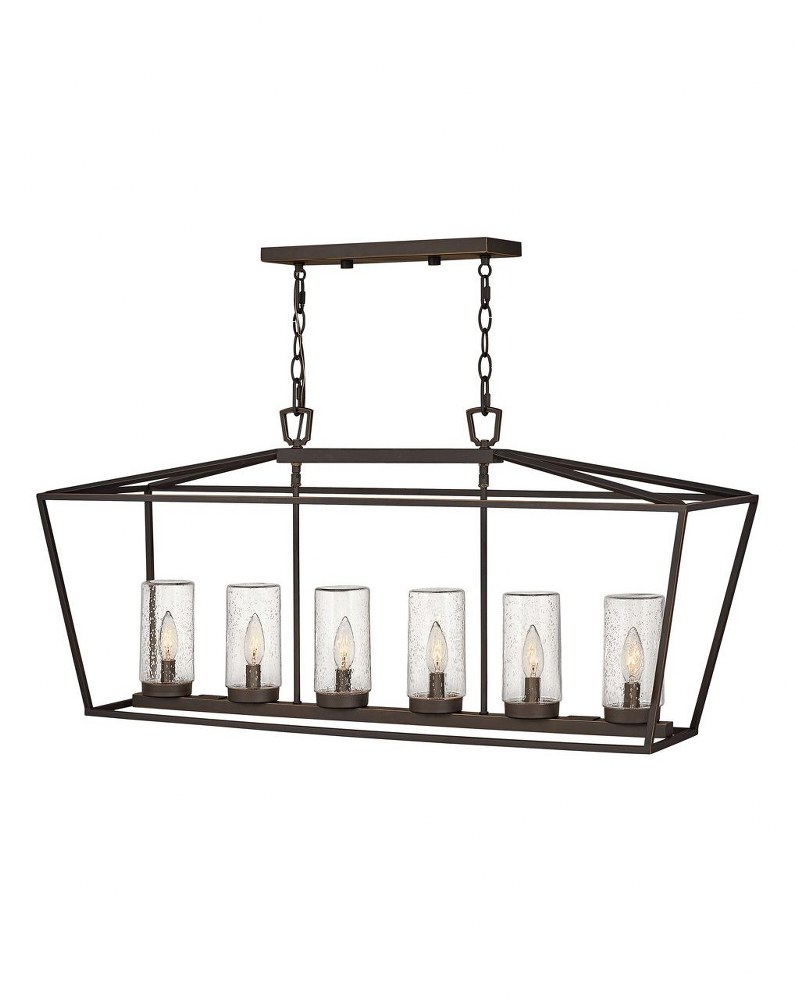 Hinkley Lighting-2569OZ-LL-Alford Place - 40 30W 6 LED Outdoor Linear Hanging Lantern Oil Rubbed Bronze Finish with Clear Seedy Glass