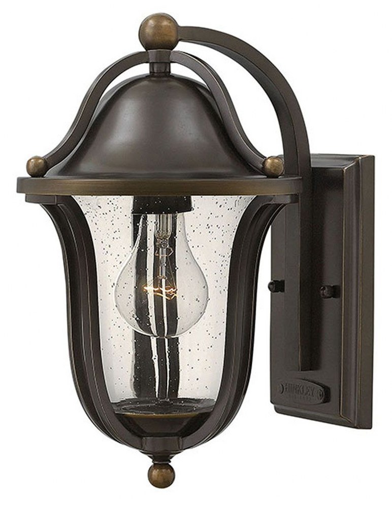 Hinkley Lighting-2640OB-Bolla - 12.25 Flush Mount in Transitional Style - 7.25 Inches Wide by 12.25 Inches High   Olde Bronze Finish with Clear Seedy Glass