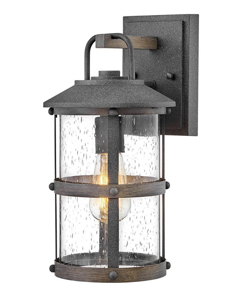 Hinkley Lighting-2680DZ-LL-Lakehouse - 1 Light Small Outdoor Wall Lantern in Coastal Style - 7.25 Inches Wide by 14.5 Inches High Aged Zinc LED Aged Zinc Finish with Clear Seedy Glass