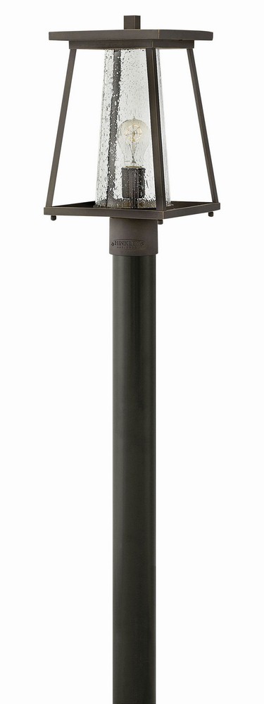 Hinkley Lighting-2791OZ-CL-Burke - One Light Outdoor Post Top/ Pier Mount in Transitional Craftsman Style - 9 Inches Wide by 16 Inches High Oil Rubbed Bronze Clear Seedy Oil Rubbed Bronze Finish