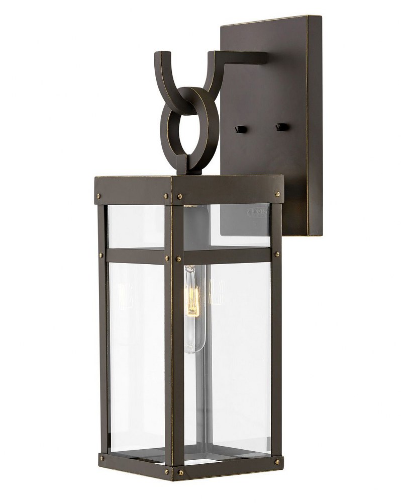 Hinkley Lighting-2800OZ-LL-Porter - 1 Light Small Outdoor Wall Lantern in Transitional Style - 6 Inches Wide by 18.5 Inches High Oil Rubbed Bronze LED Aged Zinc Finish with Clear Glass