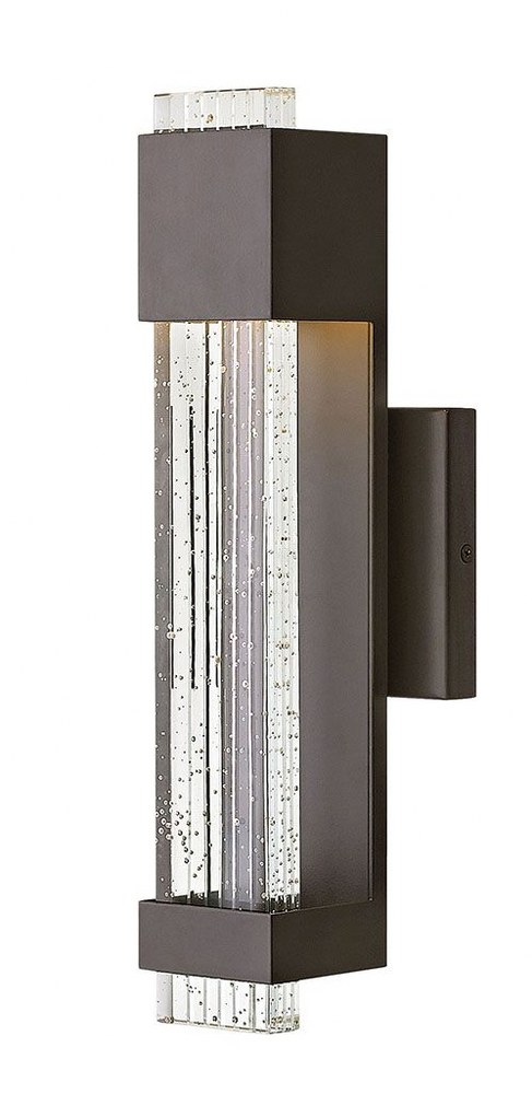 Hinkley Lighting-2830BZ-Glacier - 11.5W LED Small Outdoor Wall Lantern in Modern Style - 4.75 Inches Wide by 15.5 Inches High Bronze  Titanium Finish with Clear Seedy Glass