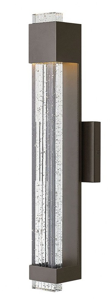 Hinkley Lighting-2834BZ-Glacier - 11.5W LED Medium Outdoor Wall Lantern in Modern Style - 4.75 Inches Wide by 22 Inches High Bronze  Titanium Finish with Clear Seedy Glass