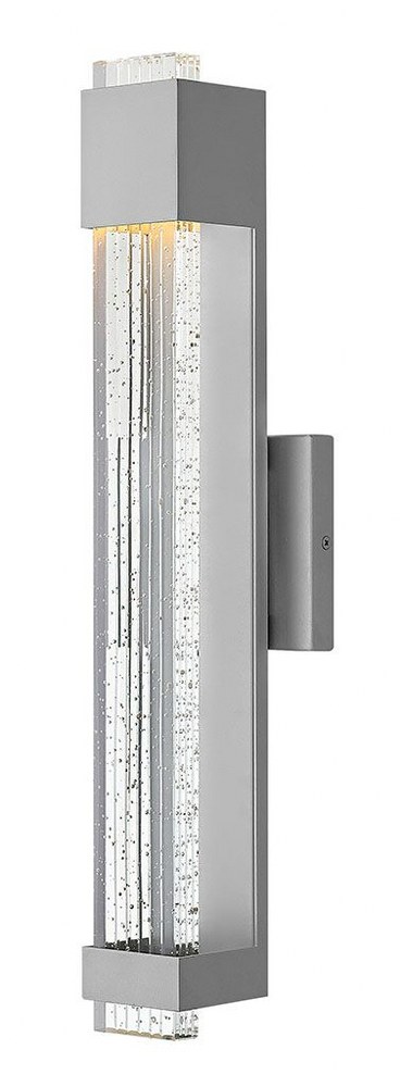 Hinkley Lighting-2834TT-Glacier - 11.5W LED Medium Outdoor Wall Lantern in Modern Style - 4.75 Inches Wide by 22 Inches High Titanium  Titanium Finish with Clear Seedy Glass