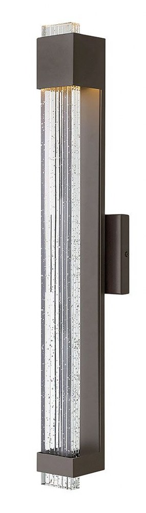 Hinkley Lighting-2835BZ-Glacier - 11.5W LED Large Outdoor Wall Lantern in Modern Style - 4.75 Inches Wide by 28 Inches High Bronze  Titanium Finish with Clear Seedy Glass