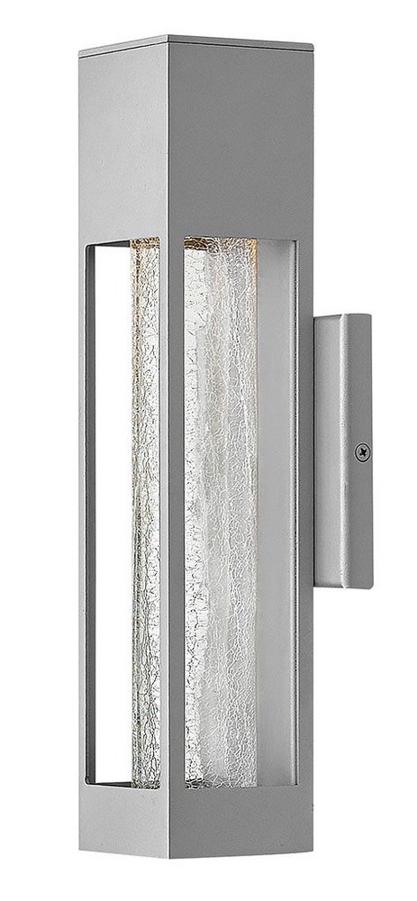 Hinkley Lighting-2850TT-Vapor - One Light Outdoor Small Wall Mount in Modern Style - 4.75 Inches Wide by 14 Inches High Titanium  Titanium Finish with Crackle Glass