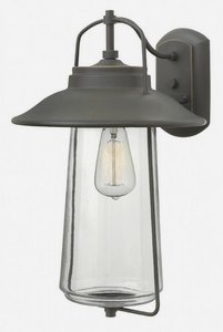 Hinkley Lighting-2865OZ-Belden Place - One Light Large Outdoor Wall Sconce - Traditional Transitional Coastal Style - 12 Inch Wide by 19.25 Inch High   Oil Rubbed Bronze Finish with Clear Glass