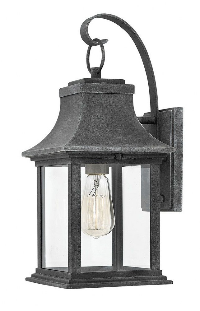 Hinkley Lighting-2930DZ-Adair - 1 Light Medium Outdoor Wall Mount in Traditional Style - 16.5 Inches High and 7.5 Inches Wide   Aged Zinc Finish with Clear Glass