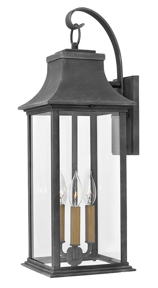 Hinkley Lighting-2935DZ-LL-Adair - 3 Light Large Outdoor Wall Mount in Traditional Style - 8.5 Inches Wide by 24.5 Inches High LED  Aged Zinc Finish with Clear Glass