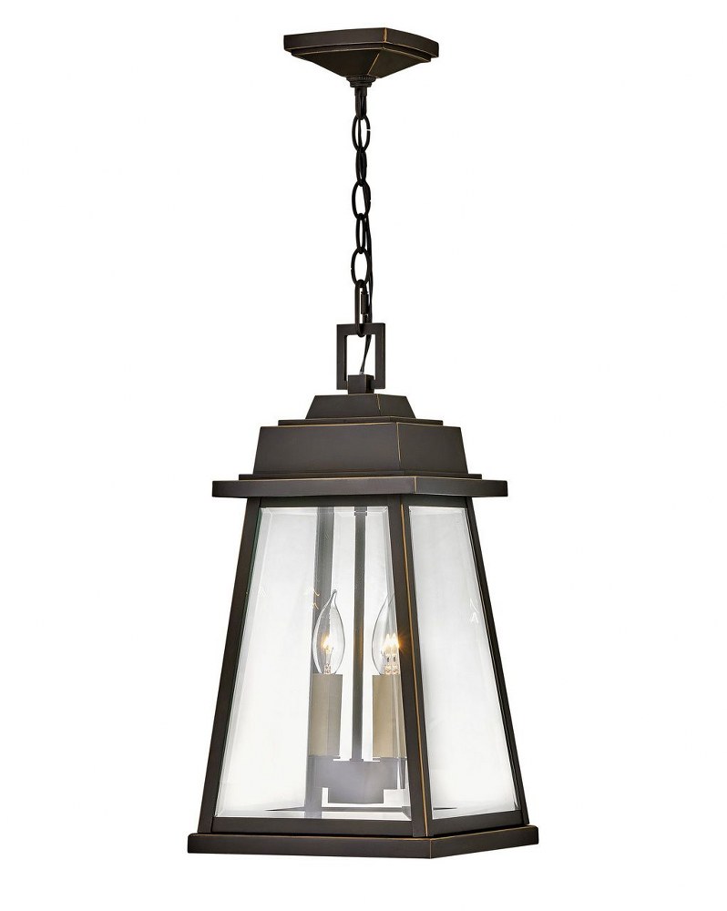 Hinkley Lighting-2942OZ-Bainbridge - Two Light Outdoor Hanging Lantern in Traditional Style - 10 Inches Wide by 20.25 Inches High   Oil Rubbed Bronze Finish with Clear Beveled Glass