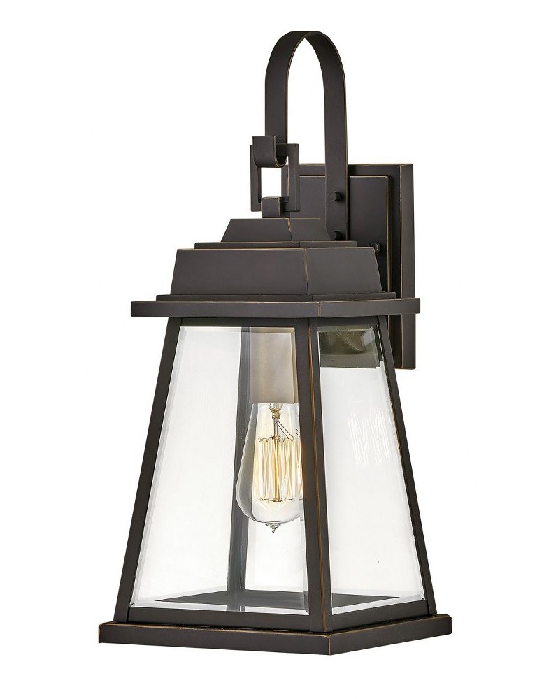 Hinkley Lighting-2944OZ-Bainbridge - One Light Outdoor Wall Mount in Traditional Style - 8 Inches Wide by 19.25 Inches High   Oil Rubbed Bronze Finish with Clear Beveled Glass