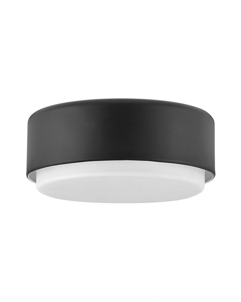 Hinkley Lighting-30073BK-Cedric - 2 Light Medium Flush Mount Black  Black Finish with Etched Opal Glass