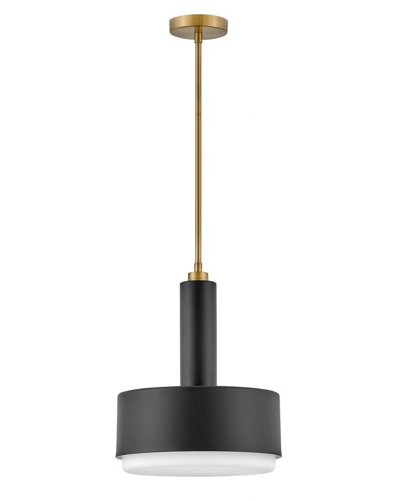 Hinkley Lighting-30074BK-Cedric - 2 Light Medium Pendant Black  Black Finish with Etched Opal Glass