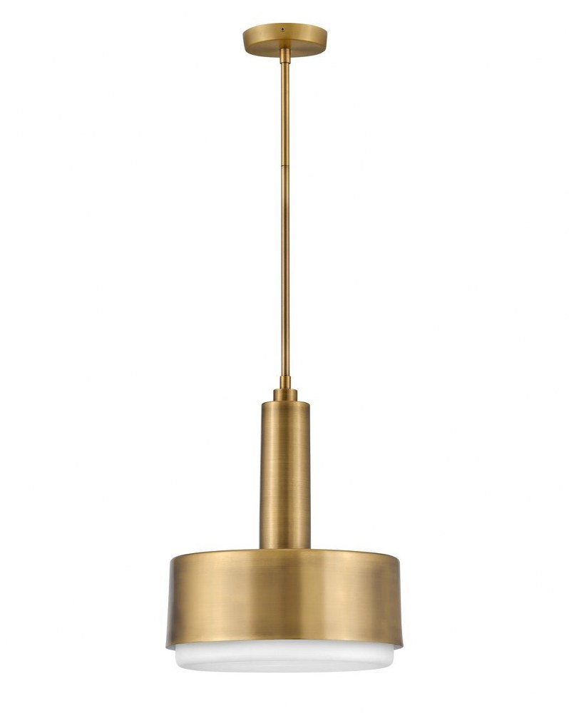 Hinkley Lighting-30074LCB-Cedric - 2 Light Medium Pendant Lacquered Brass  Black Finish with Etched Opal Glass