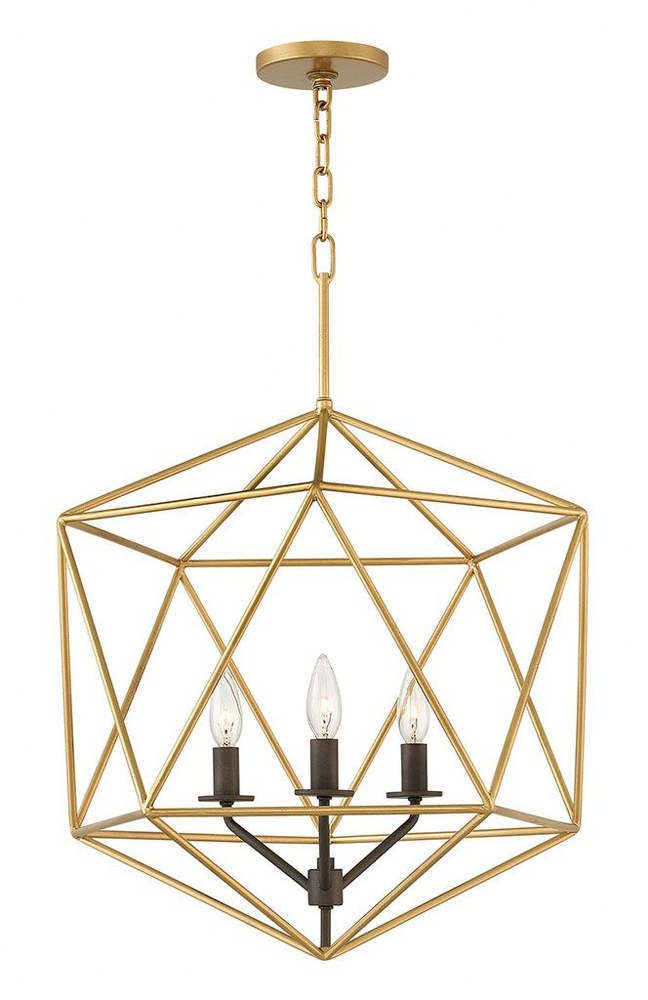 Hinkley Lighting-3023DG-Astrid - 3 Light Medium Open Frame Chandelier in Transitional Style - 20 Inches Wide by 26.75 Inches High Deluxe Gold  Metallic Matte Bronze Finish