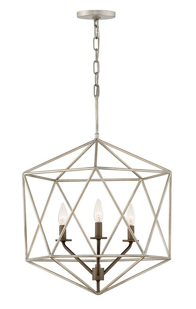 Hinkley Lighting-3023GG-Astrid - 3 Light Medium Open Frame Chandelier in Transitional Style - 20 Inches Wide by 26.75 Inches High Glacial  Metallic Matte Bronze Finish