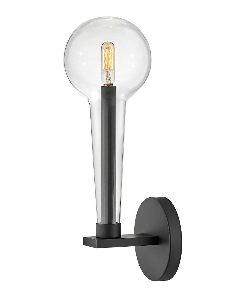 Hinkley Lighting-30520BK-Alchemy - 1 Light Wall Sconce Black  Black Finish with Clear Glass