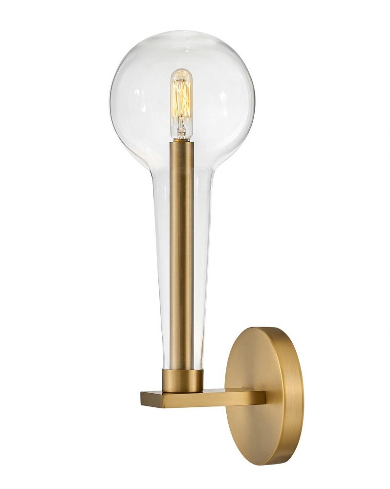 Hinkley Lighting-30520LCB-Alchemy - 1 Light Wall Sconce Lacquered Brass  Black Finish with Clear Glass