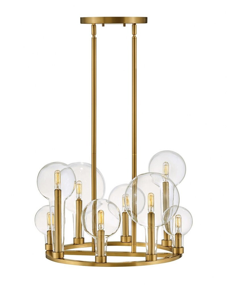 Hinkley Lighting-30526LCB-Alchemy - Eight Light Medium Chandelier in Transitional Industrial Style - 24.25 Inches Wide by 16.25 Inches High Lacquered Brass  Black Finish with Clear Glass