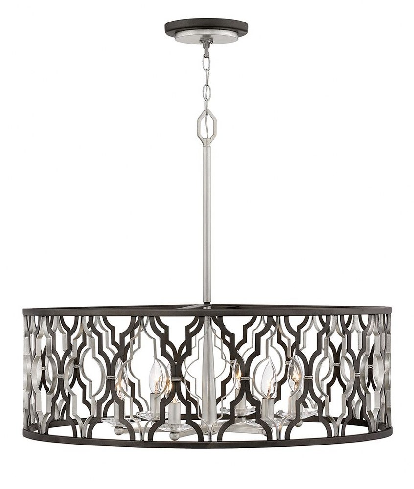 Hinkley Lighting-3066GG-Portico - Six Light Pendant in Transitional Style - 28 Inches Wide by 24.75 Inches High   Glacial Gold Finish