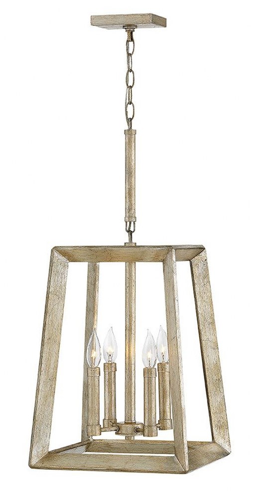 Hinkley Lighting-3104SL-Tinsley - Four Light Chandelier in Transitional Style - 13.5 Inches Wide by 28 Inches High   Silver Leaf Finish