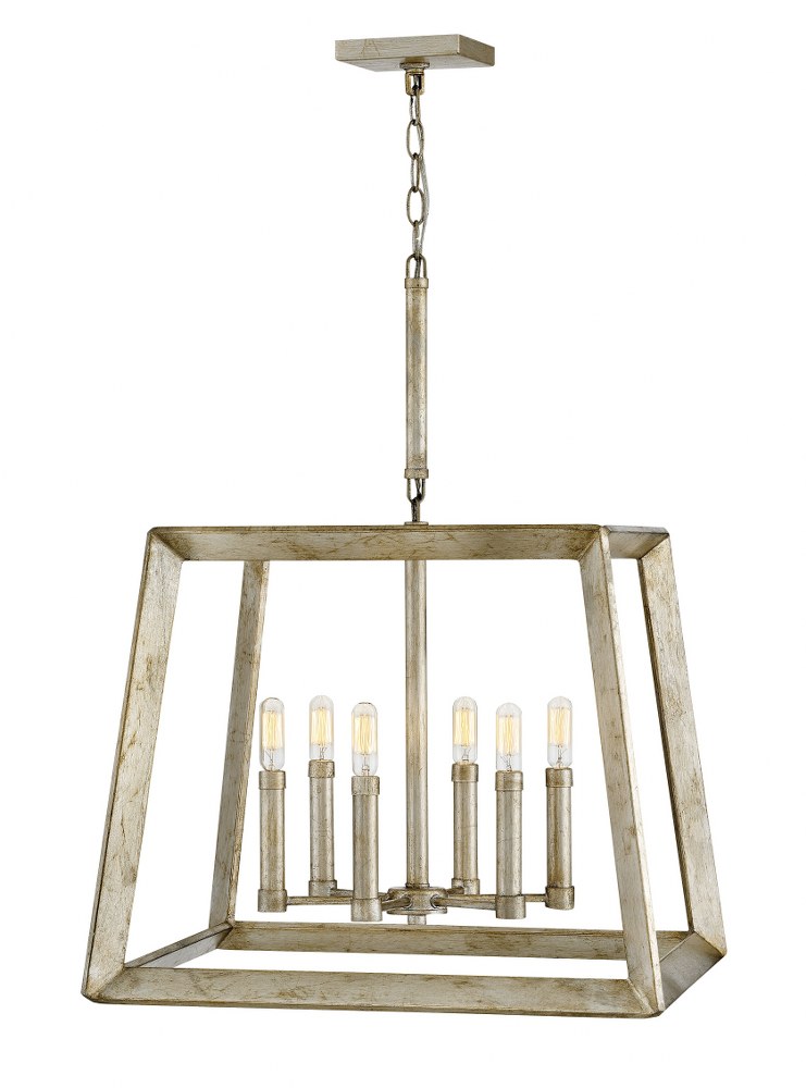 Hinkley Lighting-3106SL-Tinsley - Six Light Chandelier in Transitional Style - 22 Inches Wide by 28 Inches High   Silver Leaf Finish