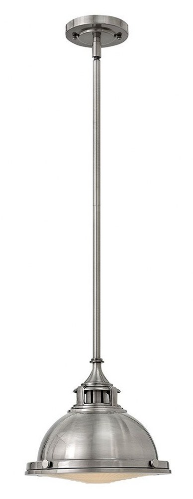 Hinkley Lighting-3122PL-Amelia - 1 Light Small Pendant in Traditional Industrial Style - 11.75 Inches Wide by 9 Inches High Polished Antique Nickel  Polished Antique Nickel Finish with Fresnal Glass