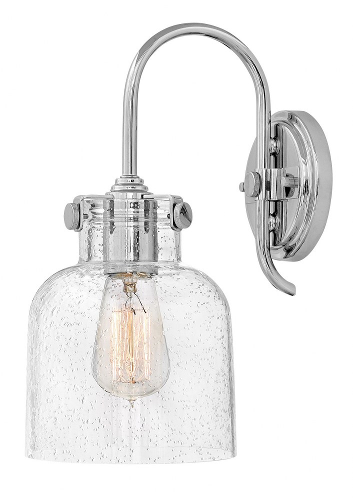 Hinkley Lighting-31700CM-Congress - 1 Light Cylinder Wall Sconce in Traditional Style - 6.5 Inches Wide by 13.25 Inches High Chrome  Antique Nickel Finish with Clear Seedy Glass